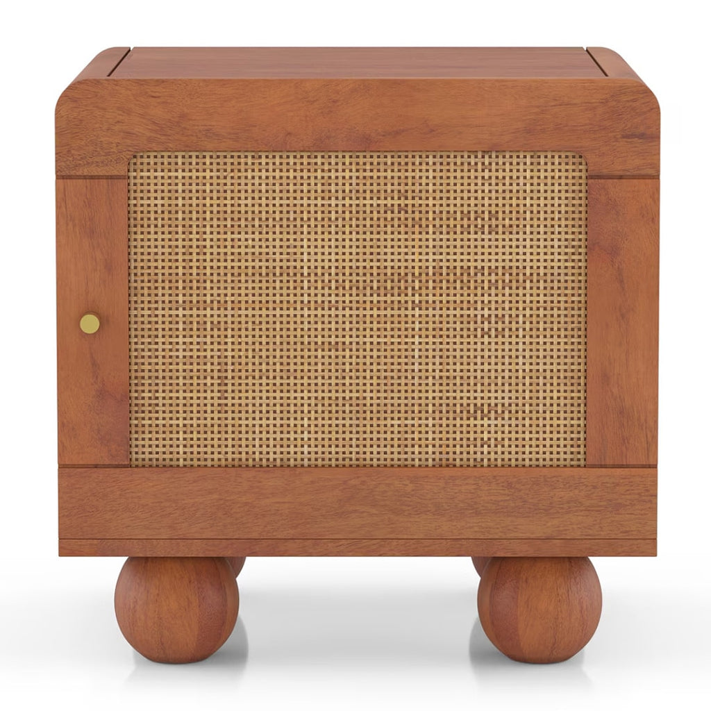Takai Bedside Table in Red Cedar Finish - Marwar Craft & Furniture