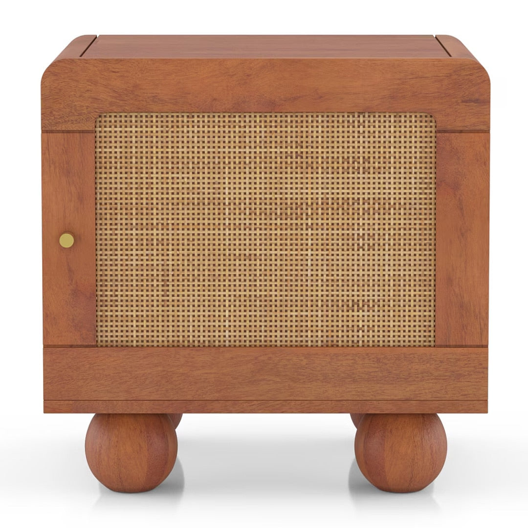 Takai Bedside Table in Red Cedar Finish - Marwar Craft & Furniture