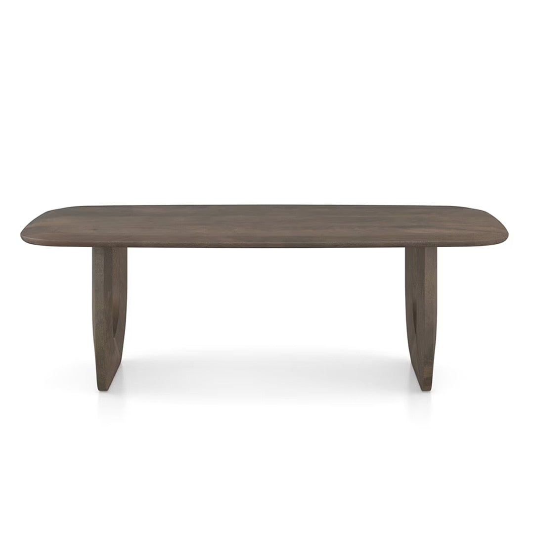 Aero Rectangular Solid Wood Coffee Table In Danish Walnut Finish