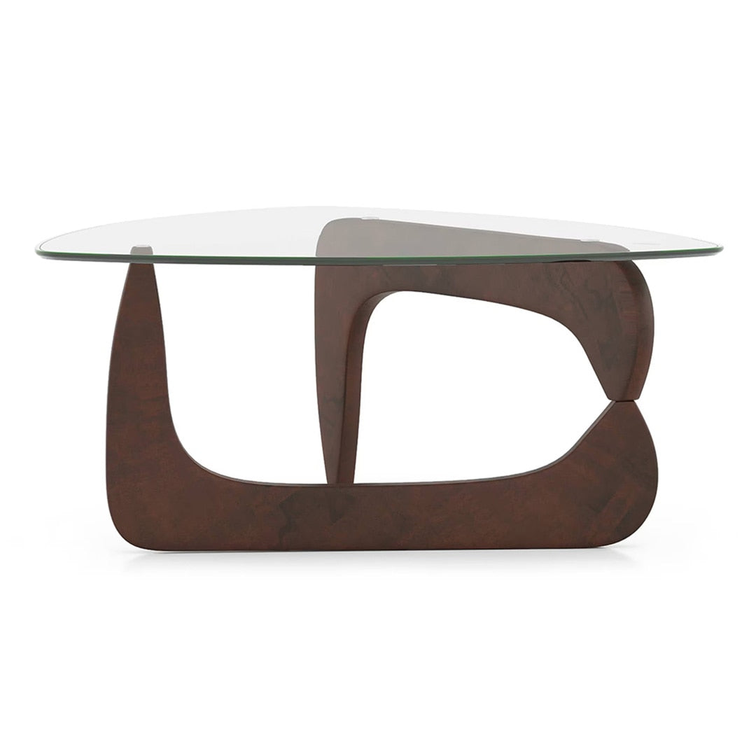 Noguchi Abstract Solid Wood Coffee Table In Dark Walnut Finish - Marwar Craft % Furniture